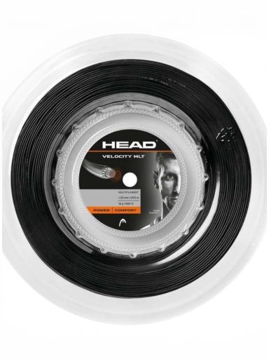 Schwarzes Tennissait auf einer weißen Rolle, Marke HEAD.